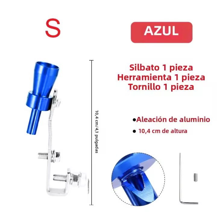 Silbato De Sonido Turbo Rojo Negro Para Vehículo Universal Simulador De Sonido De Escape Tamaño S M L XL Adaptador De Tubo De Escape Para Coche - 1