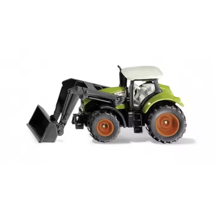 Siku Claas Axion Pala Tractor Todoterreno Verde Juguete con Cargador Frontal Móvil - 1