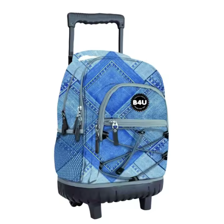 Mochila escolar con ruedas silenciosas, Trolley grande 44x36x24cm,mochila grande con doble compartimentos, Bolsillo frontal y lateral con red porta botella, Varios modelos, 45X35X22 CM - 1