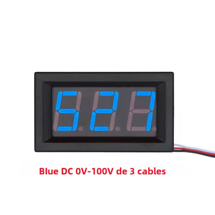 Voltímetro Digital LED Para Coche Y Motocicleta 2 3 Cables Capacidad De 12V Medidor De Voltaje En Rojo Verde Azul - 1