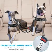 Cinturón De Seguridad Para Perros Ajustable Con Bungee Reflectante Y No Enredado De Dos Puntos Para Viajes En Vehículo Accesorio De Viaje Para Perros Universal - details 3