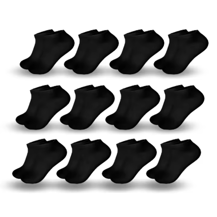 ACTIVA - Pack 12 Pares Calcetines Tobilleros Negros (Talla 40-46) | Hombre/Mujer, Transpirables, Cómodos y Resistentes | Uso Diario, Deporte y Trabajo - 1