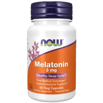 Now Foods NOW Melatonin 3 Mg - 60 Cápsulas | Suplemento Natural para Regular el Ciclo del Sueño y Mejorar el Descanso | Apto para Veganos y Vegetarianos | Sin Gluten ni Lactosa | Suave y Eficaz Inductor del Sueño - 1