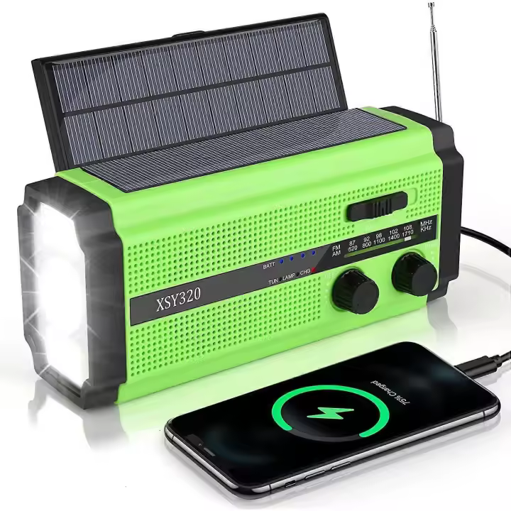 Radio Solar, Radio DE LA Manivela de AM/FM, Radio Portátil DE LA Emergencia con La Batería recargable 5000 mAh, Antorcha de 3 Modos LED - 1