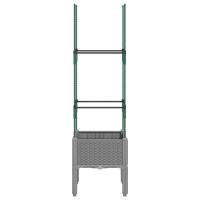 vidaXL Jardinera con enrejado PP gris claro 40x40x142,5 cm - details 2