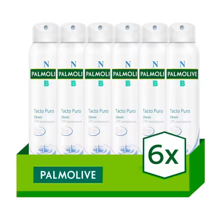 Desodorante spray Palmolive NB Tacto Puro 24h antimanchas blancas 200ml - Pack de 6 - 1