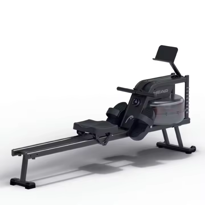 Máquina de remo HEAD, Pantalla LCD, Sistema resistencia con agua, Tanque 10 l, Compatible Kinomap, Zwift, 32 niveles, Negro - 1
