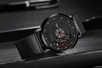 Nuevo reloj para hombre con diseño creativo de disco giratorio, movimiento de cuarzo, disponible en correa de malla italiana o malla - details 1