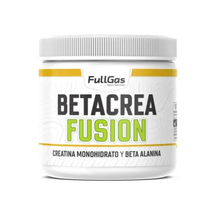 FULLGAS - BETACREA 300g -Beta Crea es una combinación de Beta Alanina con Creatina , que sinergia la acción ergogénica de la creatina potenciando su efecto. - 1