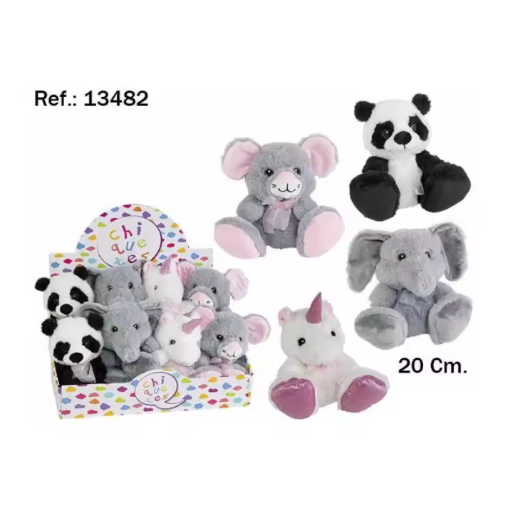 PELUCHES ANIMALES PIES GRANDE 20 CM SURTIDOS 1 UNIDAD DE ARTESANIA BEATRIZ - 1