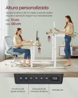 Escritorio eléctrico ajustable en altura, 60x120 cm, ajuste continuo, con 4 memorias de altura, toma de enchufe, usb integrado, disponible en blanco, marrón rústico y roble - details 15