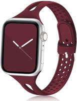 Correa De Silicona Delgada Para Apple Watch Compatible Con Modelos 6 7 8 9 10 Ultra Ancho De 40mm 46mm 44mm 41mm 45mm 49mm Accesorio Deportivo Para Hombres Y Mujeres - details 10