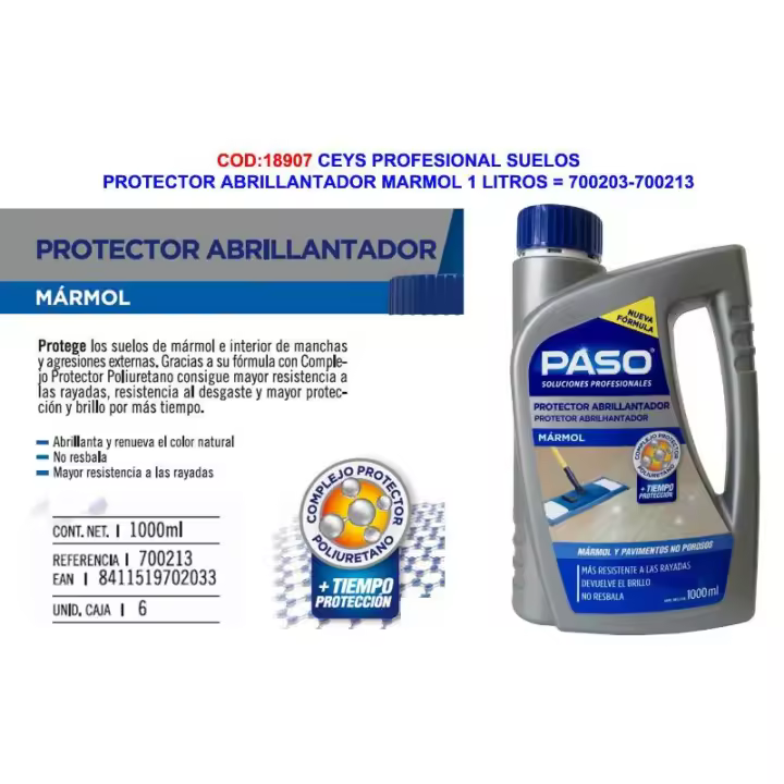 Ceys paso suelos marmol protector abrillantador 1l 700203-700213 - 1