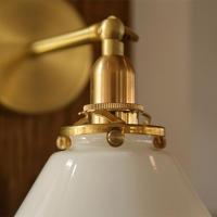 Lámpara De Pared Retro Nórdica Amarilla Bronce Para Baño Y Dormitorio Luz LED Ajustable Soporte De Montaje En La Pared - details 6