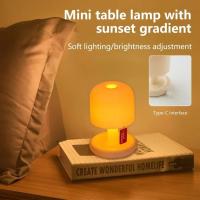 Lámpara De Mesa LED Sunset Nocturna Recargable Mini USB Para Decoración De Habitación Barra Sala De Estar Creación De Ambiente Luz De Modo Minimalista - details 1