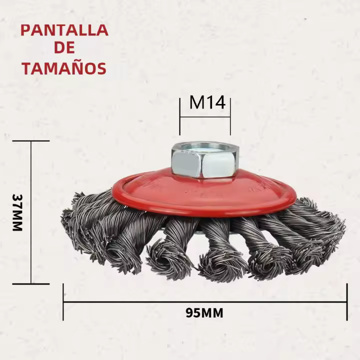 Escobilla De Acero Torcido Para Rueda De 75/95/100mm M14 Herramienta Rotatoria De Eliminación De Pintura Abrasiva Para Amoladora De Ángulo - 1
