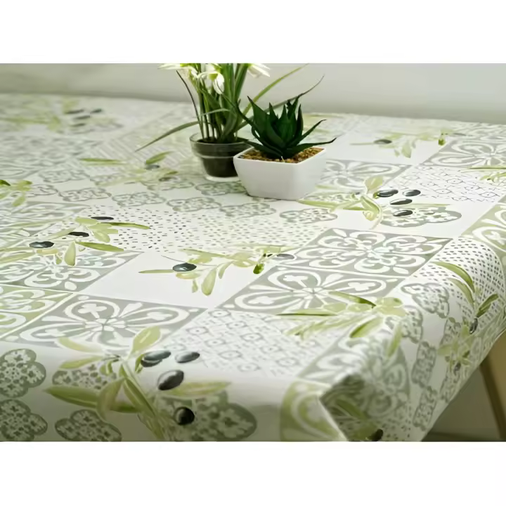 Mantel Hulehule Tex - Huletec Resistente a Manchas Impermeable Fácil de Limpiar Sicilia Verde - 1