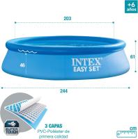 Intex 55236 - Piscina Hinchable, Ø244x61 cm, 1.942 litros, Piscina Redonda, para 2 Personas - details 0