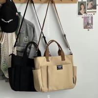 Bolso De Hombro Único De Lona Para Mujer Estudiante Capacidad Grande Estilo Minimalista Urbano Diagonal Cruzado Ecológico - details 22