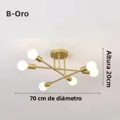 Lámpara Colgante Minimalista Nórdica LED Para Decoración De Habitaciones Y Salones En Negro Y Oro Instalación Sencilla Sin Certificación - 1