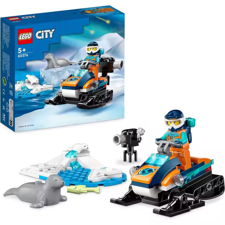 LEGO - City Motonieve Explorador del Ártico - Vehículo Set de Construcción con Figuras de Focas - Incluye una minifigura de Explorador - Juguete para Niños y Niñas a Partir de 5 Años - 1