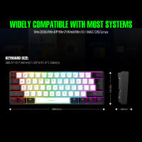 Teclado De Juego Con Cable 60% RGB Backlight Mini Compacto Impermeable 61 Teclas Para PC/Mac Para Jugadores - details 9