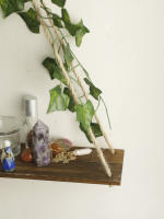 Estante Flotante De Madera Con Decoración De Hoja LED Para Decoración Del Habitáculo Estilo Bohemio Estante De Pared Para Sala De Estar - details 9