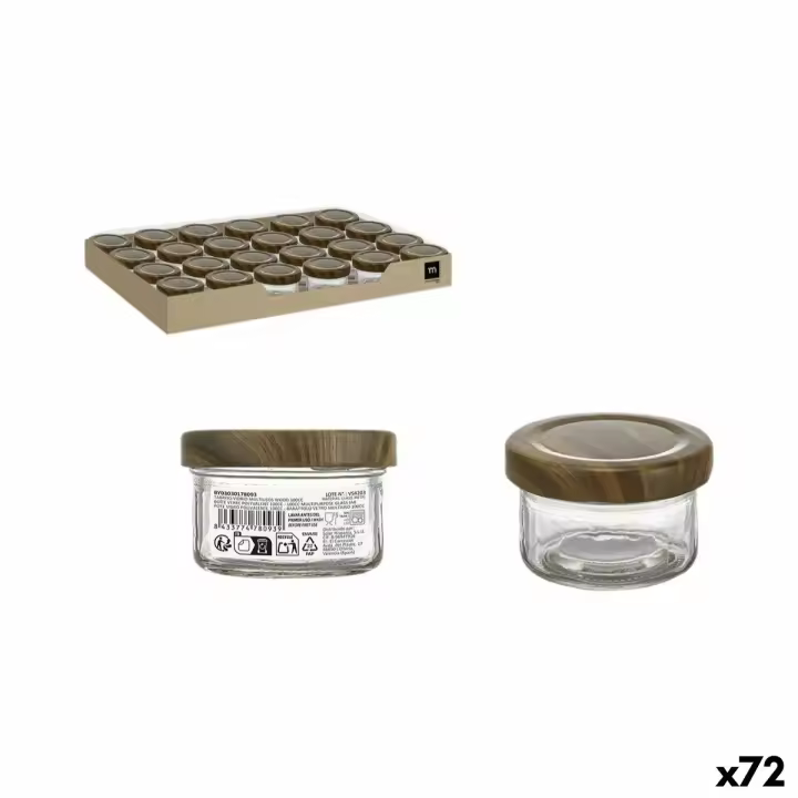 Tarro de Cristal La Mediterránea WOOD 100 ml (72 Unidades) - 1