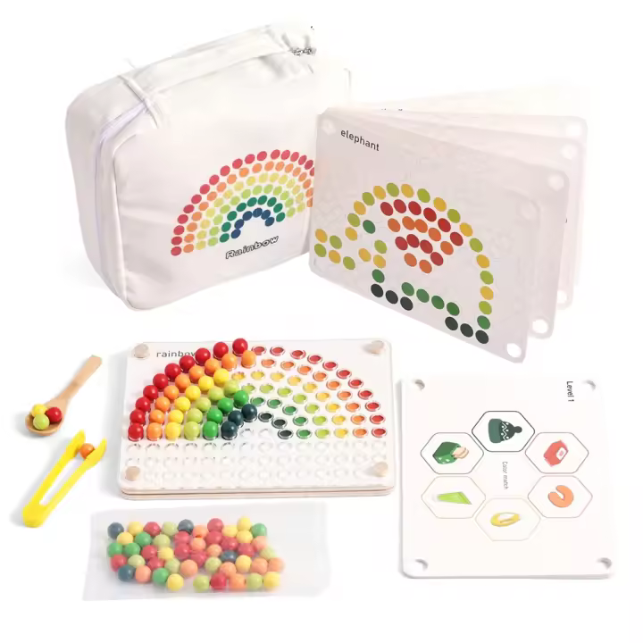 Tablero De Dibujo Arcoíris Montessori Juguete Educativo De Aprendizaje Por Color Para Niños De 1 a 3 Años Juego De Madera - 1