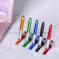Bolígrafo De Bola Multifuncional 4 En 1 Con Luz LED Y Soporte Plegable Para Teléfono Para Oficinistas Tinta Negra Para Escritorio - details 5