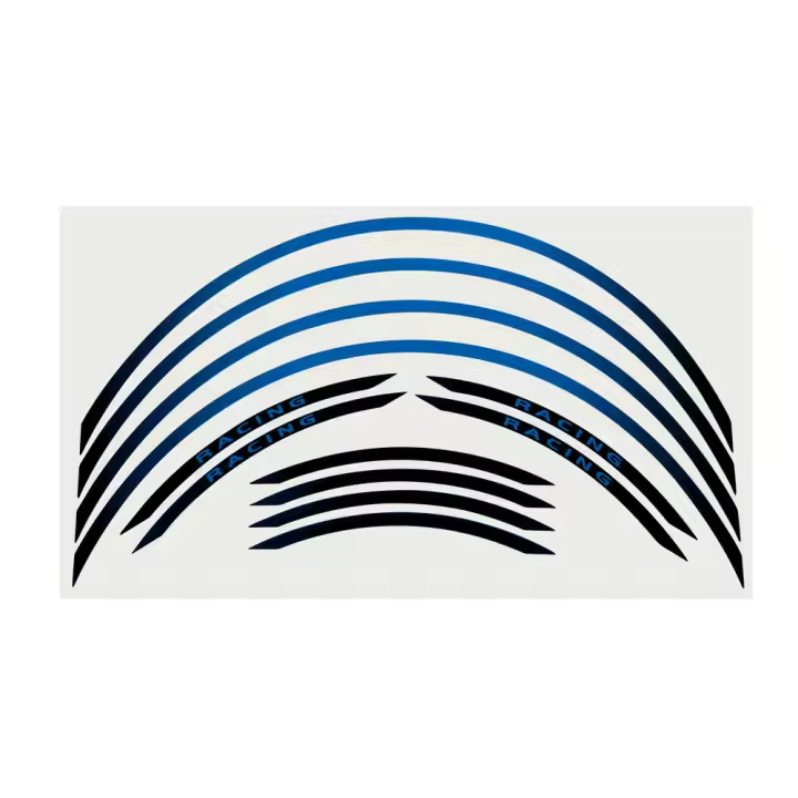 Tiras de pegatinas para Ruedas de motorteta, Llanta, Kit Comsible, Azul - 1