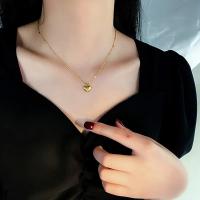 Collar De Mujer EILIECK 316L Acero Inoxidable Color Oro Con Engranaje De Corazón Naranja Engraved Amor Cadena De Collar Moda Regalos Para Fiestas - details 12