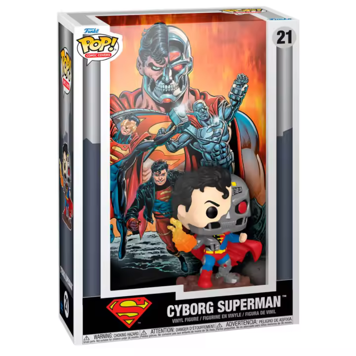 Figura Pop Comic Cover Dc Comics Cyborg Superman-Figura de Vinilo Coleccionable - Idea de Regalo- Mercancia Oficial - Juguetes para Niños y Adultos - Movies Fans - Muñeco para Coleccionistas y Exposición - 1