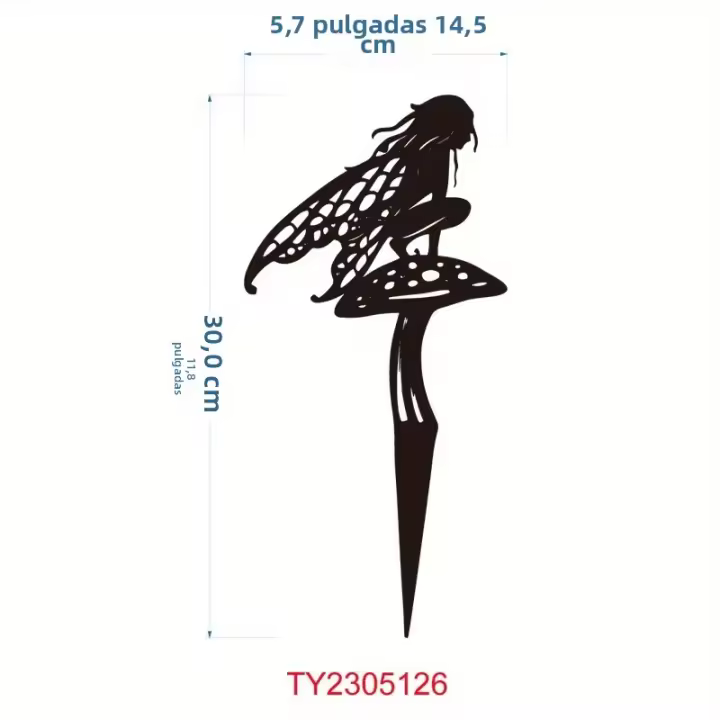 Palillo De Jardín De Metal 1pc Decoración De Fantasía Para Patio Y Césped Placa Silueta De Estatua De Fantasía Outdoor - 1