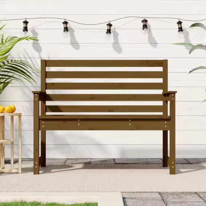 vidaXL Banco de jardín madera maciza abeto de Douglas 109x48x91,5 cm en color Douglas natural/Pino gris/Pino natural y más - 1