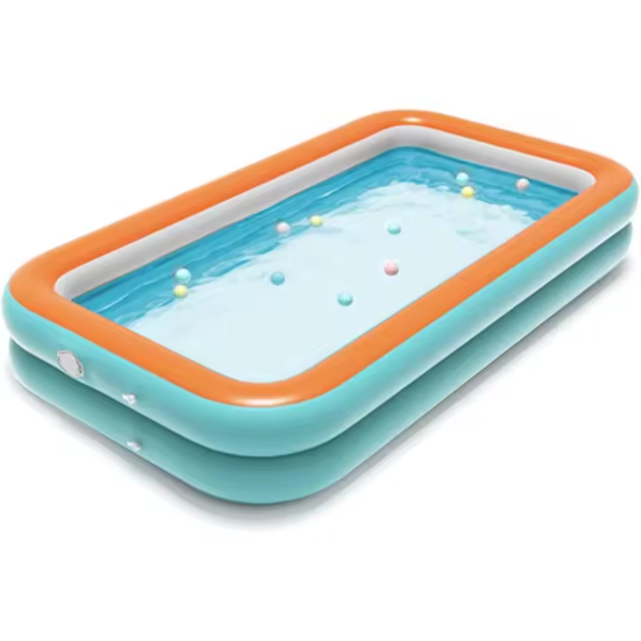 Piscina hinchable para niños, piscina infantil, piscina infantil, piscina inflable, 2 ruedas de 120 x 90 cm, altura 34 cm - 1