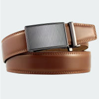 Cinturón De Cuero Genuino Para Hombre Automático Moda Casual Ancha 3.5cm Fijación Ratchete Para Pantalones Y Cintura - details 7