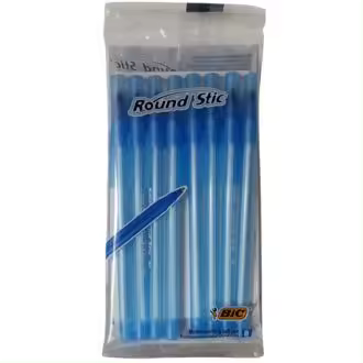 BIC Round Stic Bolígrafos de punta de bola, escritura media – azul – Paquete de 8 unidades - 1