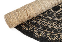 Parentesi Quadra - ALFOMBRA YUTE STAMPATO BLACK, Ø90CM - details 1