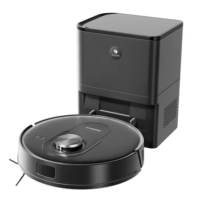Proscenic Q8 MAX Robot Aspirador 4200 Pa, Navegación LiDAR, Autovaciado de Polvo, Autonomía 200 Min, Ideal para Hogares Grandes y con Mascotas, Control por Amazon Alexa, Google Home, Siri, IFTTT - 1