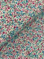 Tejidos Ortuño- Tela flores Fucsia rosa y azul de algodón, patchwork,  prendas infantiles, decoración hogar ,manualidades, complementos 1 m x Ancho 1.50m - details 2