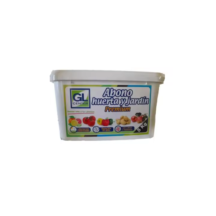 Abono para huerta y jardín 5kg. Fertilizante de liberación controlada con un encapsulado de urea en base a polímeros de azufre con un mix de componentes NPK - GL Center - 1