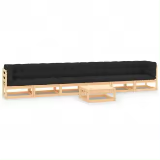 VIDAXL 3083896 conjunto de muebles para jardín modulares en madera con juego de cojines antracita vida xl - 1