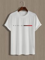 Camiseta De Algodón 100% Para Hombre Estilo Casual Veraniego Con Impresión De Letras Creativas Camiseta De Cuello Redondo Ajustada Con Mangas Cortas Para Todo El Año - details 4