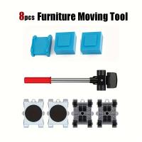 Set De 8 Piezas De Herramientas Para Muebles Mover Pesados Con Rodullos Y Barra Elevador De Muebles Con Ruedas Herramienta Profesional Para Mudanzas - details 1