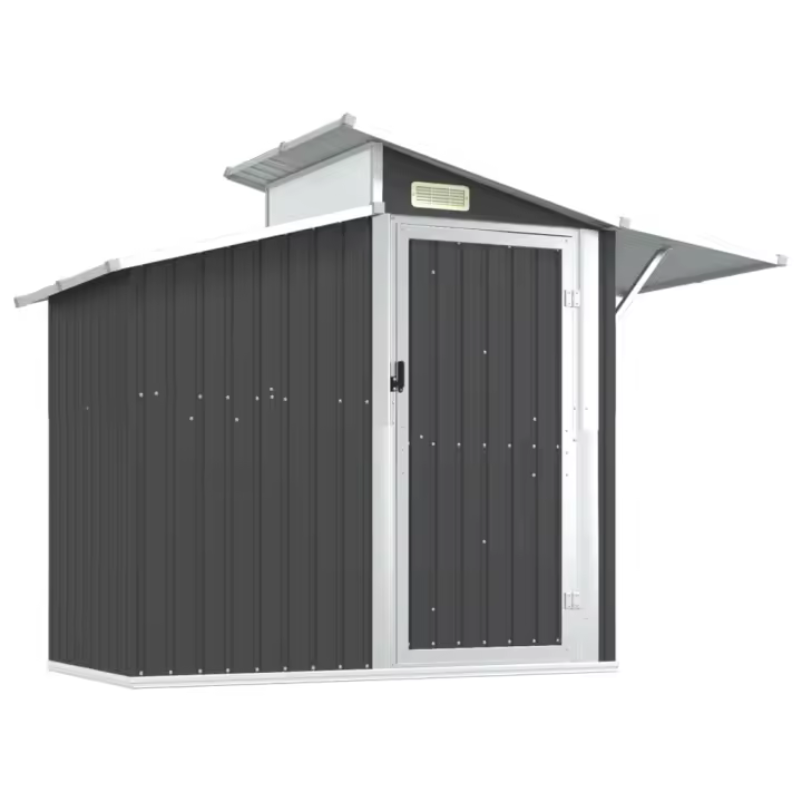 vidaXL Cobertizo de jardín acero galvanizado 270x130x208,5cm Color Antracita,  Gris,  Verde y mas - 1