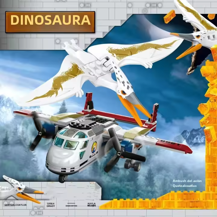 Bloques De Construcción Dinosaurio Mundo Serie Parque Caza Tormenta Pterodáctilo Avión Para Niños Juguetes Educativos Regalos De Vacaciones - 1