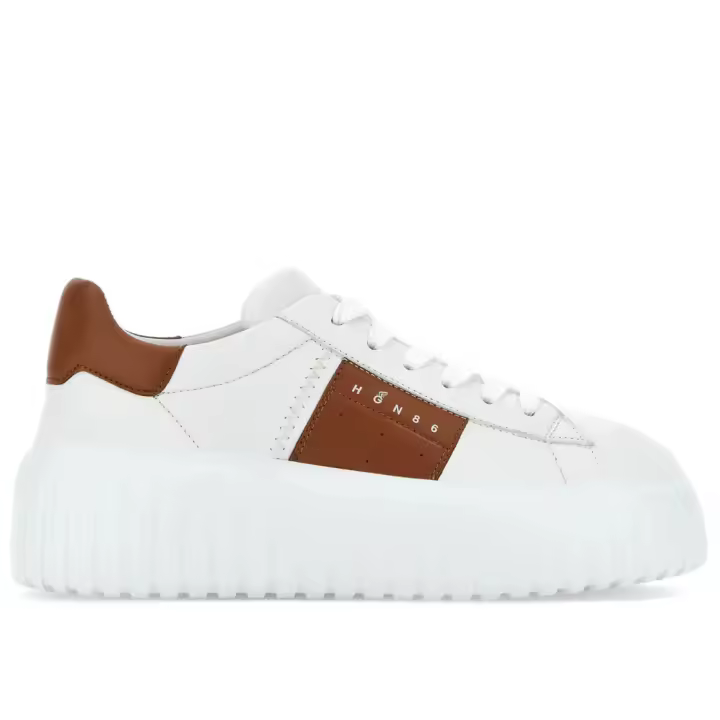 Zapatilla Hogan H-Stripes para hombre en Borla Blanca con detalles de cuero HXW6450FO70LE90446 - 1