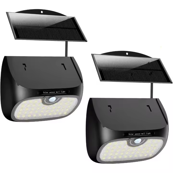 Lámpara solar para exteriores, paquete de 2, panel solar separable, 48 LED - 1