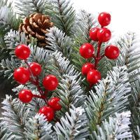 50/5 Pcs Ramas De Bayas Rojas Artificiales 12 Cabezas Decoración De Navidad Falsa Planta Holly Bayas Bouquet DIY Wreath Árbol De Navidad - details 2
